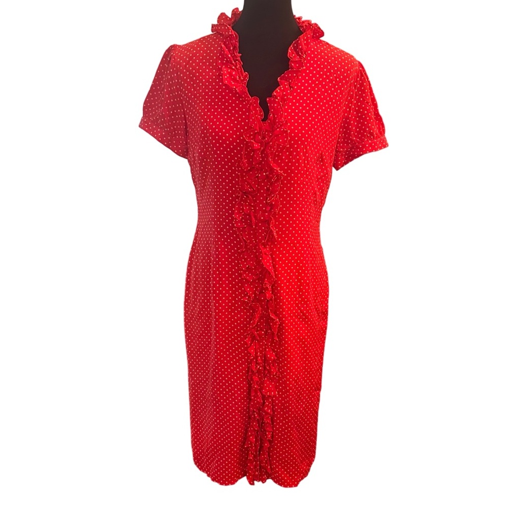 Red Polka Dot Ruffle Dress